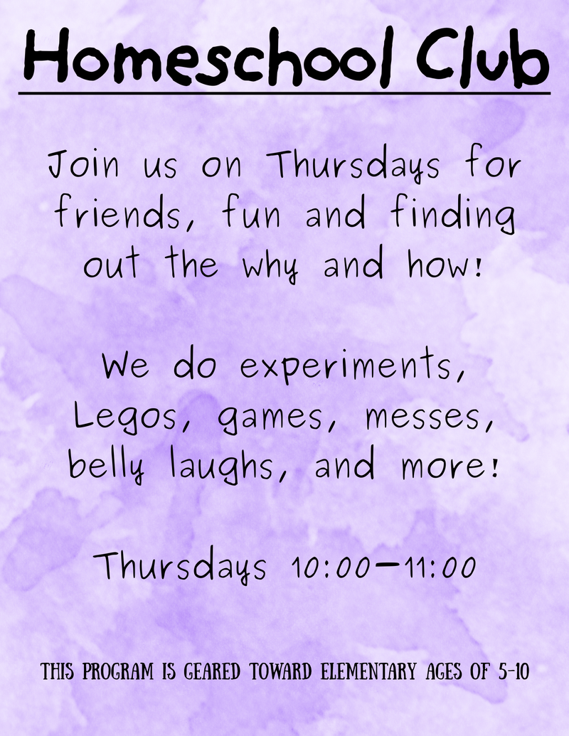 Homeschool Club - Waynesville Library