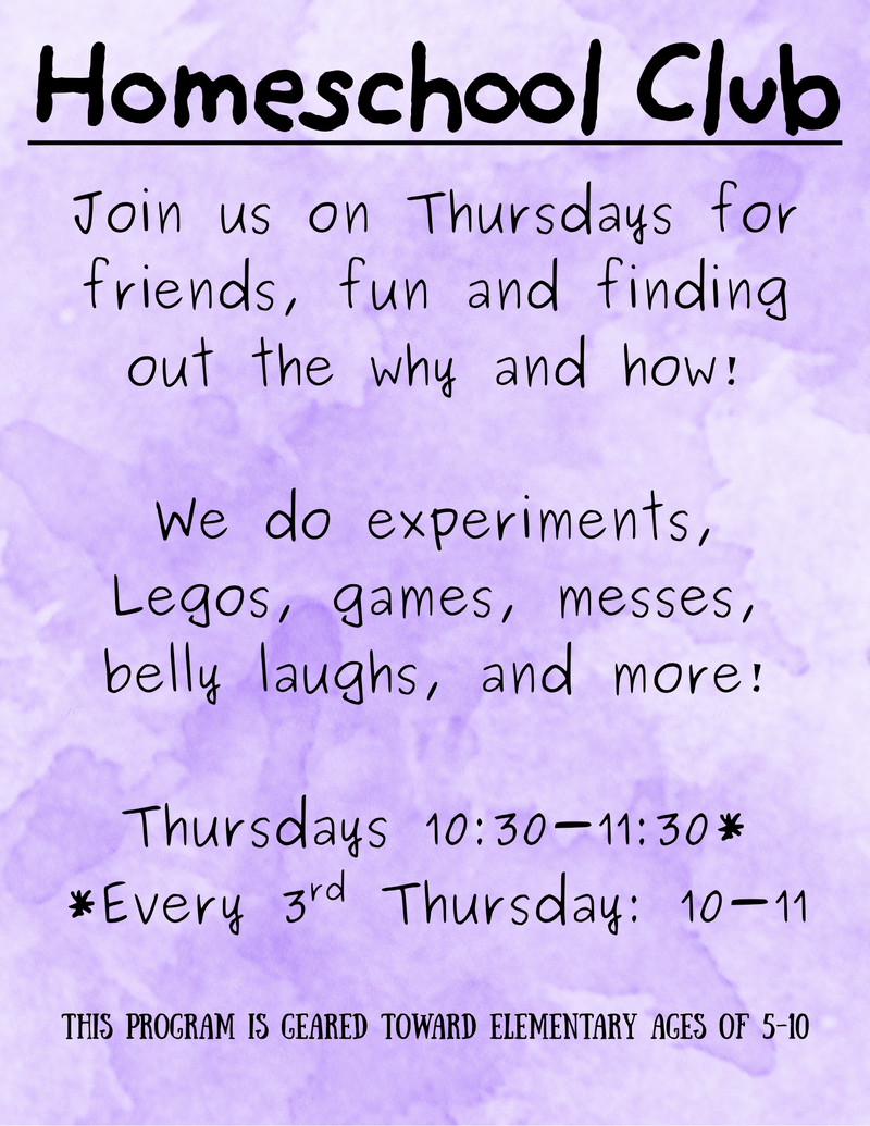 Homeschool Club - Waynesville Library